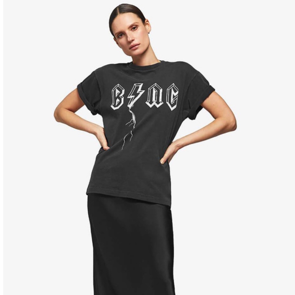 Anine Bing Black Graphic Lightning Tee